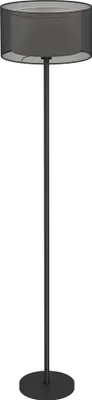Produktbild von Stehlampe, zweifarbiger Lampenschirm, Fußschalter, Metall, Schwarz