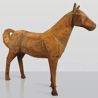 Produktbild von Casa Padrino XXL Deko Skulptur Pferd Rost 245 x H. 200 cm - Lebensgroße Abstrakte Garten Figur