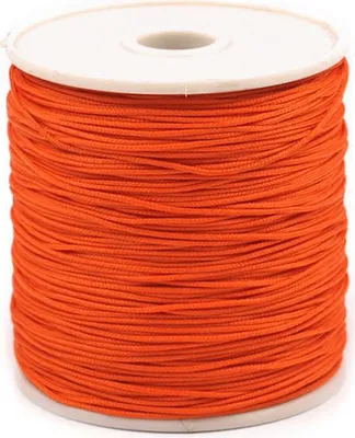 Produktbild von 90m Polyesterschnur 0,5/1mm geflochten Schmuckkordel Schmuckschnur Variantenwahl, Größe:1mm, Farbe:orange