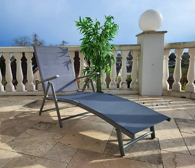 Produktbild von Sonnenliege RIO Grau Gartenliege Liegestuhl Relaxliege Strandliege Liege Stuhl