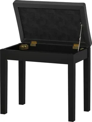 Produktbild von Fortuna Lai Klavierbank Klavierhocker mit Stauraum, Holzbeine Pianobank Kunstleder, Schwarz, 55 x 34 x 50 cm