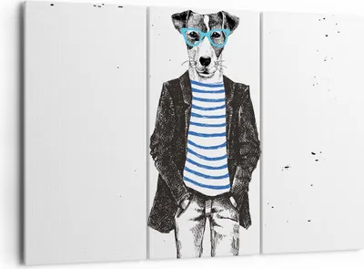 Produktbild von Bild auf Leinwand - Leinwandbild - Hund Abstraktion - 165x110cm - Wand Bild - Wanddeko - Leinwanddruck - Bilder - Kunstdruck - Wanddekoration - Leinwand bilder - Wandkunst - CE165x110-3848