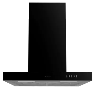 Image de Cecotec Hotte Aspirante 60 cm Type T Bolero Flux TM 606500 Black A. Moteur 165W, Finition en Noir, Aspiration 650m3/h