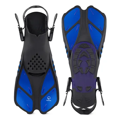 Produktbild von TSUNAMI Schwimmflossen verstellbar PP/TPE schwarz‑blau stabile Passform Anti‑Rutsch, L/XL