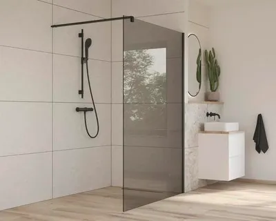 Produktbild von AVITAL Duscharmatur mit Thermostat TROTINA schwarz matt inkl. Brausestangenset