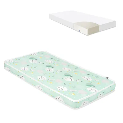 Produktbild von Kikkaboo Babybett Matratze Fantasia Cloud 120 x 60 x 9 cm, Baumwollbezug grün