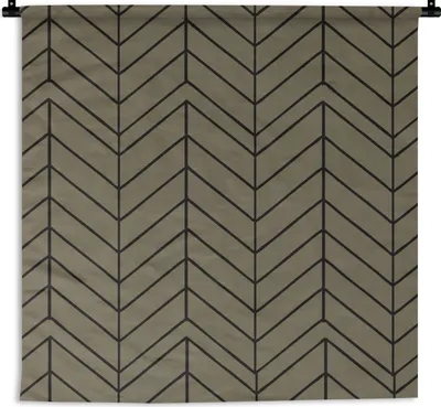 Produktbild von MuchoWow® Wandteppich Wandbehang Linie - Muster - Braun 150x150 cm Tapisserie Dekoration Wandtuch - Wohnaccessoires - Modernes