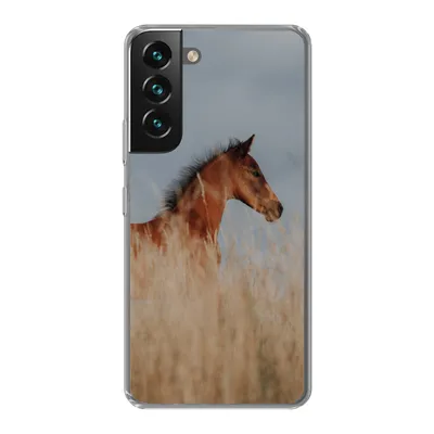 Produktbild von MuchoWow® Handyhülle Schutzhülle Hülle für Samsung Galaxy S22 Pferd - Luft - Gras Silikon Softcase Handy Hülle - Mobiltelefonhülle