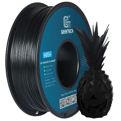 Produktbild von Geeetech ABS+ Filament 1,75 mm 3D-Druckfilament 1 kg (2,2 lb) Spule 3D-Druckermaterial Perfekt mit allen gaengigen FDM-3D-Druckern - Schwarz