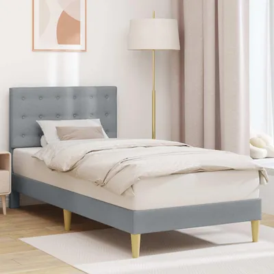 Immagine prodotto di Maison Exclusive - Struttura letto con testiera Grigio chiaro 90 x 190 cm Tessuto