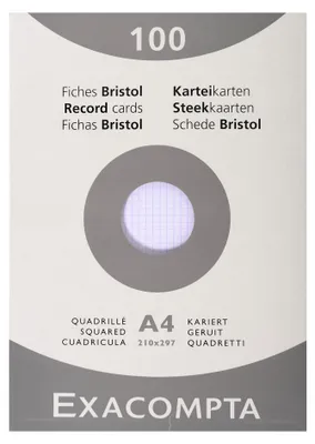 Obrázok produktu pre Indexové karty EXACOMPTA, DIN A4, šachovnicové, biele
