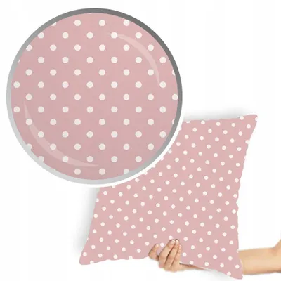 Obrázok produktu pre Designpremium Bavlnená obliečka na vankúš 40x40 cm ružová bodky