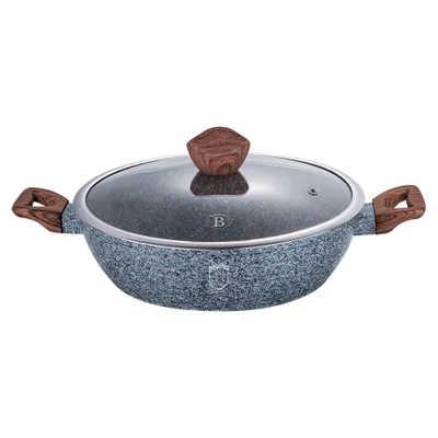 A cooking pot with a lid and handles, presented against a white background.