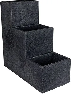 Obrázek produktu pro Květinové schody v antracitové barvě - 3 stupně - Plastový květináč