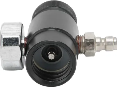 Image de Valve d'adaptateur de CO2 r?glable avec t?te masculine de 8 mm ASA 3000psi Manomètre noir
