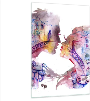 Produktbild von Bilder auf glas - Einteilig - Paar Liebe Frau urban - 80x120cm - Glasbilder - Wandbilder - Bilder - zum Aufhängen bereit - Wanddekoration aus Glas - Glas Bilder - Wandbild auf Glas - GPA80x120-3132