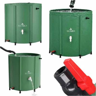 Produktbild von LUARO – Regenwassertank mit Hahn, faltbarer Wasserbehälter für Regenwasser, 200 Liter