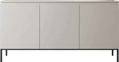 Produktbild von Selsey Sideboard Bemmi Kommode 3-türig, Beige mit schwarzen Beinen, 150 cm