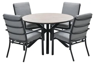 Productafbeelding van Edison Tafel Diameter 122 cm Carbon Black Light Teak Garden Impressions