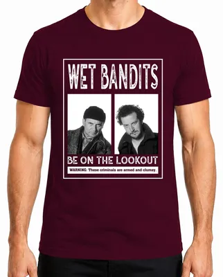 Productafbeelding van Wet Bandits Harry Marv Mugshot - Kevin Allein Thuis, Kersttrui met een afbeelding van "Ugly Christmas Sweater", heren T-shirt, bordeauxrood, XXL