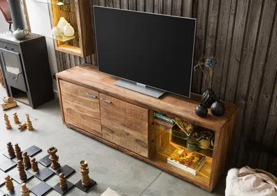 Produktbild von MASSIVMOEBEL24 TV-Board Akazie 175x40x63 natur lackiert BARK #112