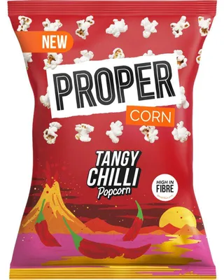Produktbild von Proper Tangy Chilli Popcorn 70g – würziger, knuspriger Chili-Snack