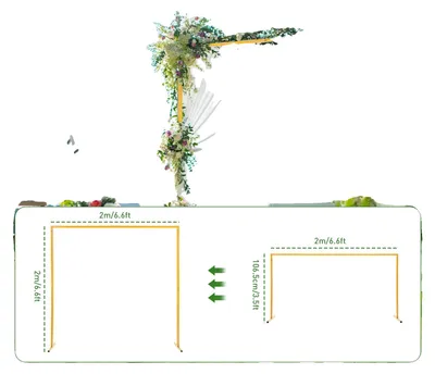 Produktbild von Hochzeitsbogenständer, verstellbare Höhe, stabiler Metallrahmen, Gold, L-a