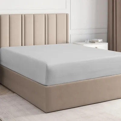 Immagine prodotto di Lenzuolo con angoli da 160x200 cm, realizzato in 100% cotone, colore grigio chiaro