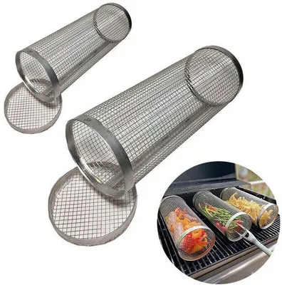 Produktbild von 2er-Set rollende Grillkessel BBQ-Gasgrillkessel für Fleisch und Gemüse