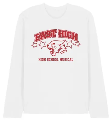 Image de High School Musical - T-shirt « East High » unie homme/femme, manches longues TV34581 (XXL) (blanc)