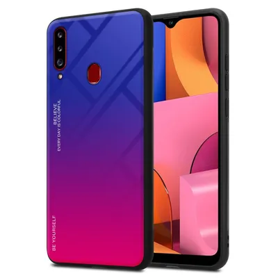 Produktbild von Cadorabo Hülle für Samsung Galaxy A20s Schutz Hülle in Schwarz Handyhülle TPU Etui Cover Case Tempered Glas
