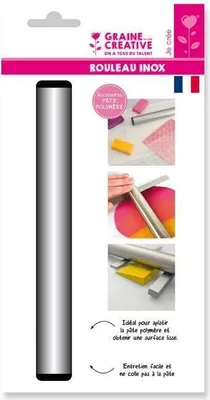 Image de Rouleau en acier inoxydable 21 cm pour pâte plastique