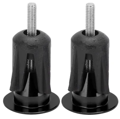 Image de 2 embouts de guidon pour vélo, pour VTT et vélos de course, noir