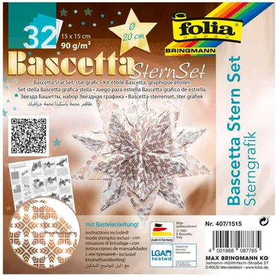 Immagine prodotto di foglietto pieghevole Bascetta star, bianco / stampato