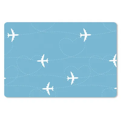 Produktbild von MuchoWow® Mauspad Mousepad Flugzeug - Herz - Muster 27x18 cm - Mousepads - Maus Mat - Pad - Mausunterlage - Büroartikel - Desk Matten