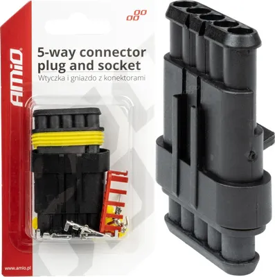 Produktbild von 5-poliger Superseal Stecker AMIO-03521 hermetisch geschützt IP67