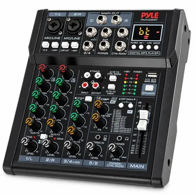 Produktbild von Pyle DJ Mischpult, 6- Kanal Professioneller- Audio mixer, USB, Bluetooth