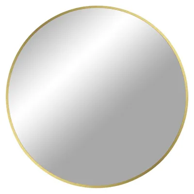 Obrázok produktu pre Kruhové nástenné zrkadlo Madrid z hliníka v mosadznej farbe, ø 60 cm