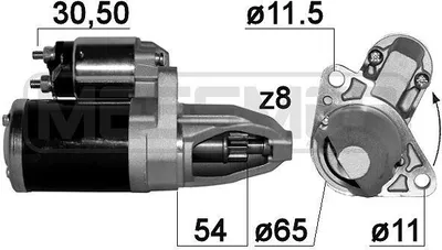 Produktbild von ERA 220896A Starter Anlasser 0,8kW für SMART FORTWO Coupe (451) 12V
