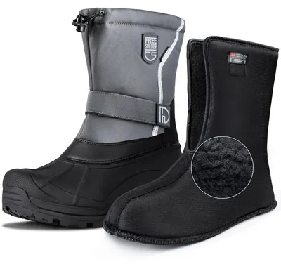 Image de FREE SOLDIER - Chaussures de randonnée en neige pour hommes, isolées, imperméables, chaussures d'hiver, antidérapantes