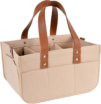 Produktbild von INF Filz-Wickeltasche Organizer - Tragbare Windelwechseltasche für Babyutensilien Beige L
