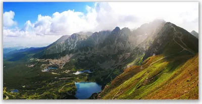 Produktbild von Acrylglasbilder 120x60 Wandbild Druck Gebirge Wiese Landschaft