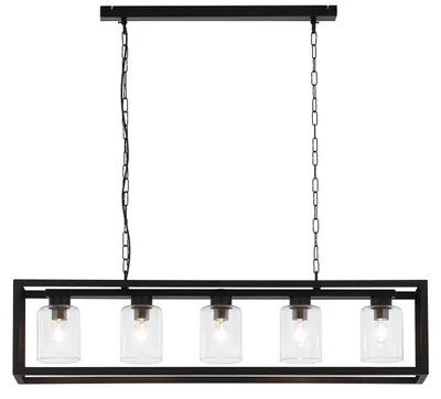 Obrázek produktu pro Závěsné svítidlo MACARI, černé, 5xE27x40W, kov, rozměry: 86x113x20,5 cm, IP20, Jupiter