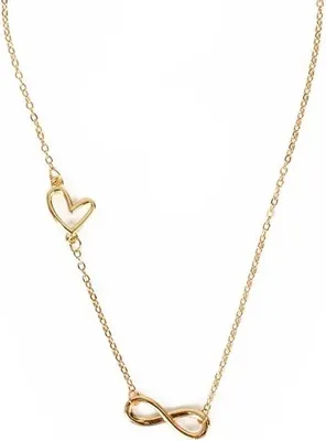 Produktbild von Schöne Goldene Halskette Infinity Heart für Damen KP28620