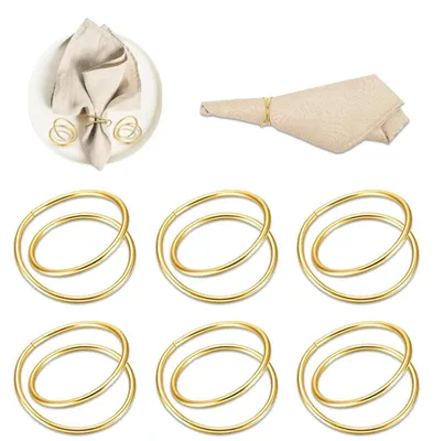 Metallene Serviettenringe, 6 Stück, gold, für Tischdekoration