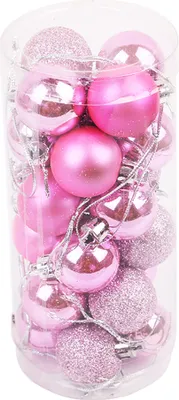 Produktbild von glitzernde Baubles Balls Weihnachtsbaumschmuck Weihnachtsfeier Hängende Dekoration-Rosa
