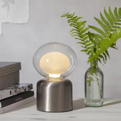 Zdjęcie produktu dla Lampa stołowa metalowa E27 GLANS żelazo szczotkowane