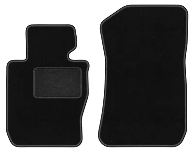 Produktbild von Velours-Fußmatten Vorne passend für BMW X1 E84 xDrive (0, Bj. 2004-2011) –  schwarz, passgenau, mit Befestigungen set 2 Stk. - STANDARD