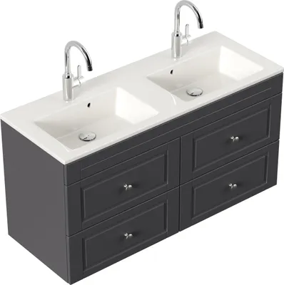 Produktbild von Badmöbel Argos Cottage Doppel-Waschbecken Anthrazit