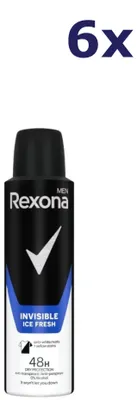 Produktbild von 6x Rexona Deospray Men – Invisible Ice Fresh 150 ml